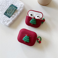 Étui pour AirPods, thème automne-hiver-Noël, étui de protection pour la 4ème et 3ème génération, en silicone, arbre de Noël
