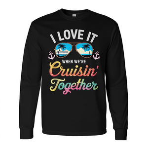 Me encanta cuando viajamos juntos, camiseta de manga larga, camiseta familiar para viajes en crucero - Product Image 2