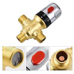 Hoogwaardige 1/<span class=keywords><strong>2</strong></span> inch messing thermostaat mengkraan badkamer zonne-elektrische waterverwarmer douche DN15 mengkraan thermostatisch - Product Image 6