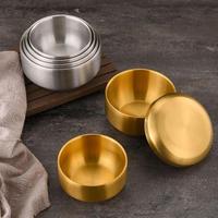 Bol à riz double en acier inoxydable coréen 304 avec couvercle, bol à soupe, bol à riz vapeur, anti-brûlure, pour le camping, écologique, compatible lave-vaisselle