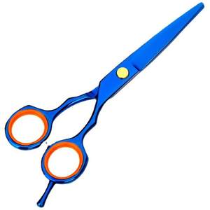 กรรไกรตัดผมสีดำแบบแบน 5.5 นิ้ว สแตนเลสสตีล ด้ามยาว สำหรับใช้ในร้านเสริมสวย - Product Image 5