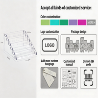 Étagère de présentation en acrylique à 3/4/5/6/7 niveaux - Organisateur transparent à étages pour cosmétiques, vernis à ongles et articles de bureau