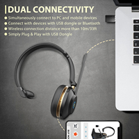 Casque téléphonique sans fil supra-auriculaire ENC pour centre d'appels, avec suppression du bruit et microphone, idéal pour les chauffeurs de camion