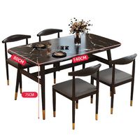 Mobilier commercial personnalisé style nordique cafétéria fast food café table basse en métal table de restaurant pour café