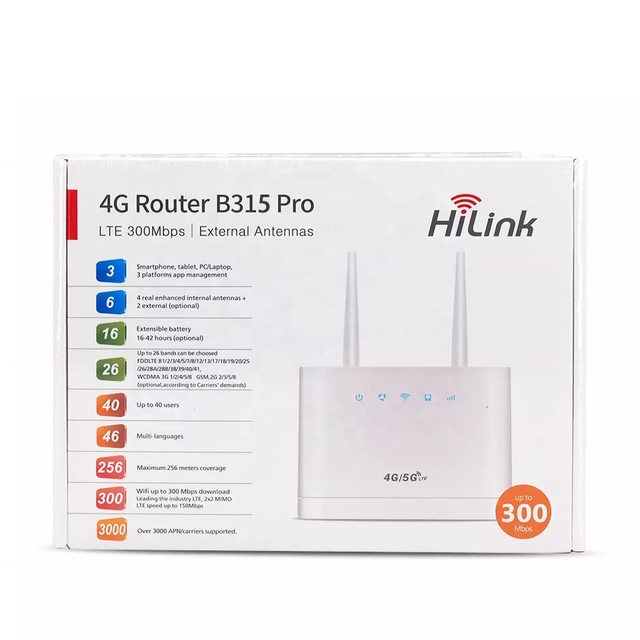 B315 Pro 4G LTE Cpe Wireless Routers Openwrt Router Board with SIM Card Slot Smart Wifi 4G Router for Home