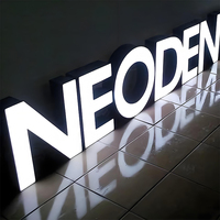 Lettres personnalisées à DEL en acier inoxydable avec éclairage frontal, Enseigne étanche pour magasin d'affaires en plein air