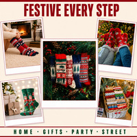 Chaussettes personnalisées de marque, chaussettes de Noël en jacquard, chaussettes à logo coloré tendance, nouvelles chaussettes en coton East Crew, design de chaussettes de fête