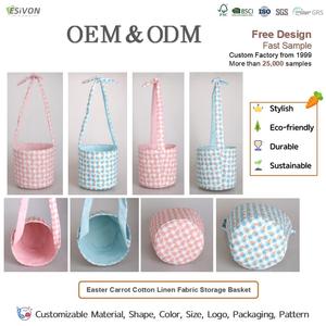 Cesta <span class=keywords><strong>de</strong></span> Pascua para Niños <span class=keywords><strong>de</strong></span> Algodón y Lino con Correa <span class=keywords><strong>de</strong></span> Hombro Ajustable, Estampado <span class=keywords><strong>de</strong></span> Zanahorias, Multifuncional para Huevos, Dulces y Regalos - Product Image 2