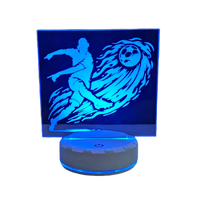 Lampe de nuit LED 3D en forme de ballon de football personnalisée en ABS, changeant de couleur, télécommande, alimentation USB, rechargeable, pour chambre à coucher, maison