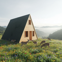 Maison triangulaire en bois, Cabane triangulaire en bois, Micro-maison triangulaire, Studio triangulaire