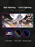 Alas Mouse Gaming RGB BSCI Direct Hotsale Ukuran Besar LED Menyala Alas Meja Custom Print E-sport Alas Keyboard Extended