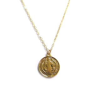 Collar con Medalla de <span class=keywords><strong>San</strong></span> <span class=keywords><strong>Benito</strong></span> en Acero Inoxidable Chapado en Oro de 18K al por Mayor para Mujer, Joyería Religiosa con Colgante de <span class=keywords><strong>San</strong></span> <span class=keywords><strong>Benito</strong></span> - Product Image 6