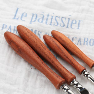 Juego de Cubiertos de Bambú de Alta Calidad de 5 Piezas para Regalo de Boda y Negocios, Cuchara y Tenedor para <span class=keywords><strong>Postre</strong></span> con Mango de Acero Inoxidable - Product Image 2