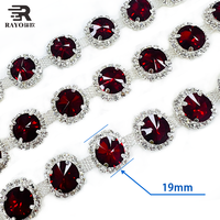 Rivoli Flatback Chaîne de coupe en verre de cristal avec strass à coudre pour chaussures vêtements sacs Nail Art & Accessoires