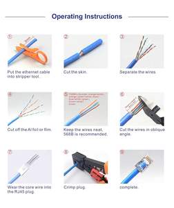 UTP RJ45 Cat6 Utp 8p8c Ethernet Conectores de enchufe de 8 pines Cable de red cat 6 Pass Through RJ 45 Enchufe modular - Product Image 6