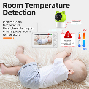 Moniteur bébé 1080P avec écran LCD 5 pouces caméra intérieure sans fil berceuse détection de sommeil et de pleurs température et alarme d'alimentation - Product Image 3