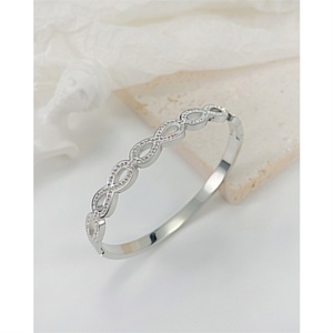 Popular Gold Plated Stainless Steel Diamond 8 <b>Bangle</b> Jewelry for Women - Product Image 5