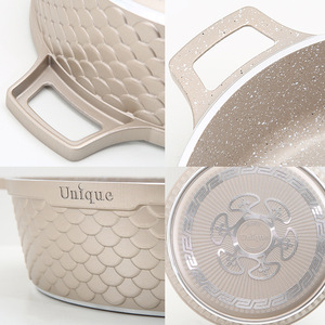 Batterie de Cuisine 12 Pièces Écailles de <span class=keywords><strong>Dragon</strong></span> en Aluminium Non Adhésive, Ensemble Marmite à Soupe et Mijoteuse Ménagère, Cadeau, Ustensiles de Cuisine Très Vendus - Product Image 2