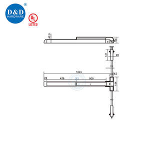 מנעול מוט פאניקה אנכי מפלדת אל-חלד SS304 כבדה, מאושר <span class=keywords><strong>UL</strong></span> 305, עם פונקציית דוגינג - Product Image 6