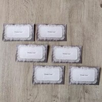 Cartes de remerciement personnalisées en papier texturé coton - Cartes d'insertion imprimées de luxe pour boutiques et marques de cadeaux
