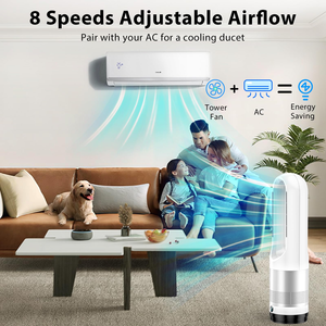 Ventilateur tour sans pales intelligent de haute qualité à télécommande, puissant, pour chambre et bureau, idéal pour l'été et la maison - Product Image 4