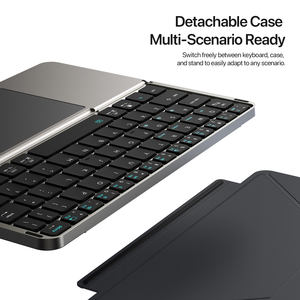 Étui Clavier Pliable 2-en-1 en Cuir avec Support et Pavé Tactile, Clavier <span class=keywords><strong>Externe</strong></span> pour iPad et Tablettes Android – Vente en Gros - Product Image 6