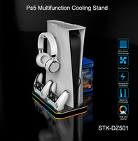Station de charge de refroidissement pour station de support de chargeur de Console PS5 avec lumière RVB colorée pour stk-DZ501 de manette PS5