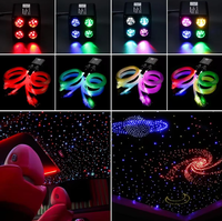 Kit de plafonnier LED à fibres optiques 36W 4 têtes RGBW 0,75 mm PMMA, effet étoile filante, pour toit de voiture, kit de lumière étoile météore scintillante