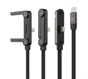 Câble USB Type-C vers Lightning PD27W, conducteur en cuivre pur, gaine en nylon, blindage en feuille, conception coudée en U, 1m pour iPhone avec support - Product Image 1