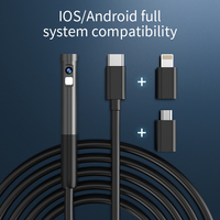 Caméra d'inspection endoscopique portable HD étanche IP67 avec 8 LED pour Android, caméra cachée W300 Pro