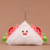 Porte-clés en peluche sur le thème de la nourriture, doublure en maille écologique personnalisée en gros