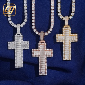 Pendentif Croix CHOYUE en Argent Sterling 925 avec Diamant de Laboratoire, Bijoux Hip Hop Personnalisés, Pendentif Iced Out pour Homme - Product Image 1