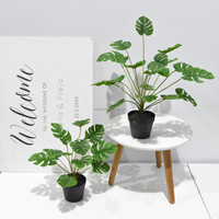 Petit Bonsaï Artificiel Réaliste Monstera Mini Bananier Feuilles Artificielles en Pot 40cm Décoration Mariage Maison