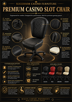 Chaise de poker SUCCESSOR avec roulettes réglables, tabouret de bar, mobilier de bar d'hôtel, base en plastique, tabouret pivotant pour salle de poker, chaise de casino
