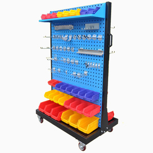 Tablero de clavijas colgante y ganchos de exhibición Garaje de acero Almacenamiento de gabinete de herramientas montado en la pared - Product Image 1