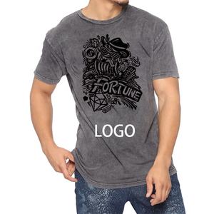 T-shirt surdimensionné blanc délavé à l'acide pour hommes Vente en gros Hip Hop Poids lourd Design personnalisé Logo imprimé Street Wear - Product Image 2