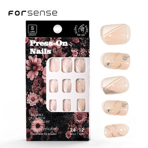 Magnifique <span class=keywords><strong>faux</strong></span> ongle court carré rose avec strass presse de luxe sur <span class=keywords><strong>faux</strong></span> <span class=keywords><strong>ongles</strong></span> <span class=keywords><strong>kit</strong></span> fait à la main acrylique bâton sur les <span class=keywords><strong>ongles</strong></span> avec de la colle - Product Image 1