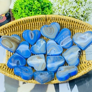 Bán Buôn Đánh Bóng Pha Lê Nhỏ Màu Xanh Agate Druzy Pha Lê Hình Trái Tim Chữa Bệnh Đá Cho Trang Trí Nội Thất Trái Tim Nhỏ Thủ Công - Product Image 6