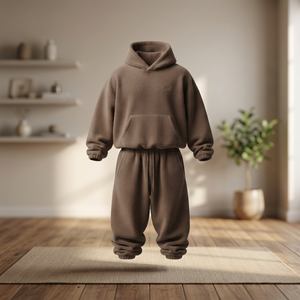 Ensemble de survêtement en polaire sherpa pour homme, sweat-shirt à capuche et pantalon de jogging, coupe ample, streetwear d'hiver, vêtements d'extérieur - Product Image 3