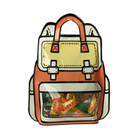 Sacs-cadeaux de dessin animé avec poignée cartable en plastique debout bonbons cookie sacs zip-lock pour la fête d'anniversaire des enfants