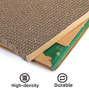 2 maisons pour chats en carton, maison de jeu pour chats avec 2 tapis à gratter, cachette en carton ondulé pour chatons, boîte de condo pour chats mignons - Product Image 5