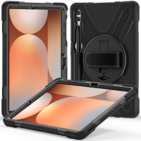 Coque Antichoc avec Rotation 360 Degrés pour Enfants Compatible Samsung Galaxy Tab S10 S9 S8 S7 FE Plus 12.4 Pouces, Étui Housse Magnétique