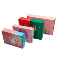 Boîte d'expédition en carton ondulé personnalisée, Caja De Regalo, pliable, fond auto-verrouillant, emballage cadeau de Noël, vente en gros, usine