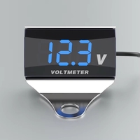DC10-150V Voltmeter Digital Aksesori Sepeda Motor dengan Tampilan LED Braket Pengukur Monitor Baterai Penguji Tegangan Tahan Air