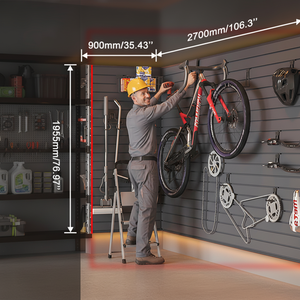 SKU : Étagère murale multi-niveaux pour le rangement et l'organisation d'outils, idéale pour les salles de stockage, les maisons et les garages. - Product Image 2