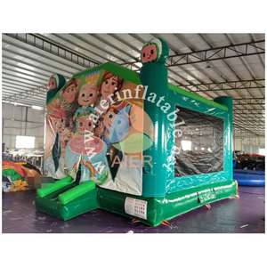 Casa <span class=keywords><strong>de</strong></span> Brinco Inflable con Temática <span class=keywords><strong>de</strong></span> <span class=keywords><strong>CoComelon</strong></span>, Cama Elástica Verde para Niños con Adornos <span class=keywords><strong>de</strong></span> Sandía, para Fiestas <span class=keywords><strong>de</strong></span> <span class=keywords><strong>Cumpleaños</strong></span> en el Patio Trasero, Actividad <span class=keywords><strong>de</strong></span> Juego - Product Image 3