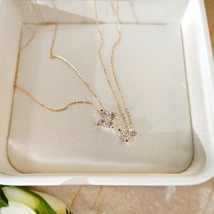 Collier trèfle à quatre feuilles plaqué or 18 carats avec diamants, chaîne porte-bonheur pour femme, cadeau - Product Image 4