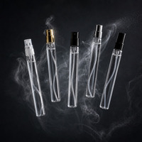 Flacon vaporisateur de parfum portable 10 ml, en verre vide, atomiseur à fine brume, flacon échantillon rechargeable, testeur, logo personnalisé