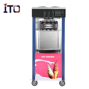 2 + 1ผสมไอศกรีมอัตโนมัติเครื่องเชิงพาณิชย์2000W Soft Serve Ice Cream Machine
