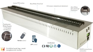 <span class=keywords><strong>Chimeneas</strong></span> eléctricas LED de doble línea modernas, chimenea de vapor de agua con inserto de acero de estilo lineal para interiores sin efecto - Product Image 5
